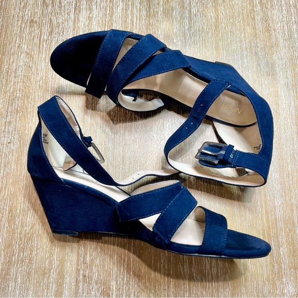Nine West Navy Suede Sandal, 8.5 - Picture 1 of 7